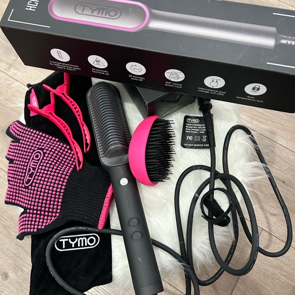 🔥SALE🔥•TYMO • Hair Straightening Comb • Black & Pink • - Picture 7 of 8